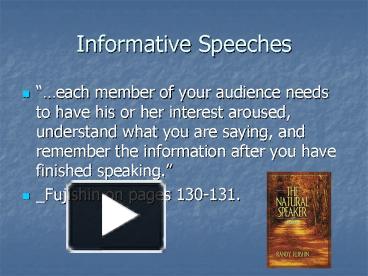 PPT – Informative Speeches PowerPoint presentation | free to view - id ...