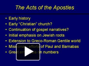 PPT – The Acts of the Apostles PowerPoint presentation | free to view ...