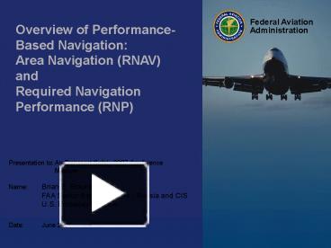 PPT – Overview of PerformanceBased Navigation: PowerPoint presentation ...