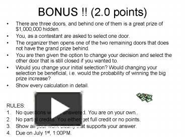 PPT – BONUS 2'0 points PowerPoint presentation | free to download - id ...