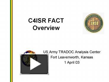 PPT – US Army TRADOC Analysis Center PowerPoint presentation | free to ...