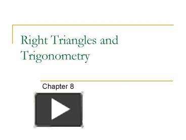 PPT – Right Triangles and Trigonometry PowerPoint presentation | free ...