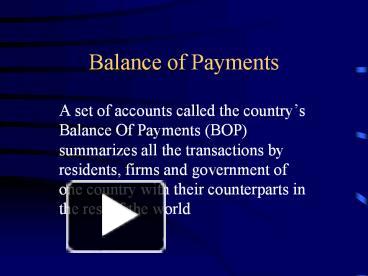 PPT – Balance of Payments PowerPoint presentation | free to download ...