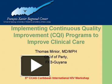 PPT – Implementing Continuous Quality Improvement (CQI) Programs to ...